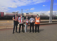 Проведение информационно-профилактической акция «Международный день безопасности на переездах» на Калинковичском железнодорожном узле 2020